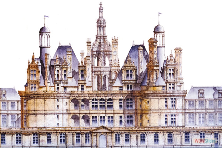 12-Aquarelle du Château de Chambord